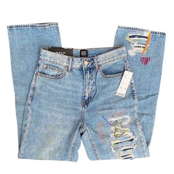 NWT bdg high waisted cowboy jeans in stitched medium wash - Picture 2 of 3